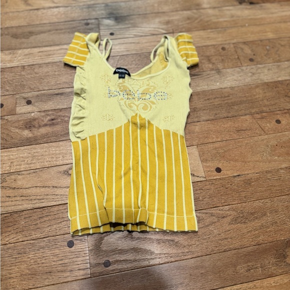 bebe Rhinestone Ribbed Tank (Y2K-era, one size) - Picture 1 of 3